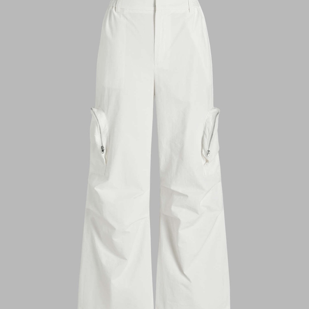 Cider White Wide Leg Cargo Pants